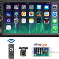 Leadfan 7 Inch (Approx. 17.8 cm) Car Stereo Dual DIN Radio Touch Screen with Backup Camera, Multimedia Car Audio Support Mirror Link, Bluetooth Caller ID, FM/MP3/MP4/USB/Subwoofer, Auxiliary Input Car Audio Receiver