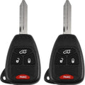 X AUTOHAUX 2 Pcs OHT692427AA 315MHz Replacement Keyless Entry RC Car Key Fob for Dodge Avenger 2008-2013 for Jeep Liberty 2008-2012 Chrysler PT Cruiser 2006-2010 4 But Ton with Door Key