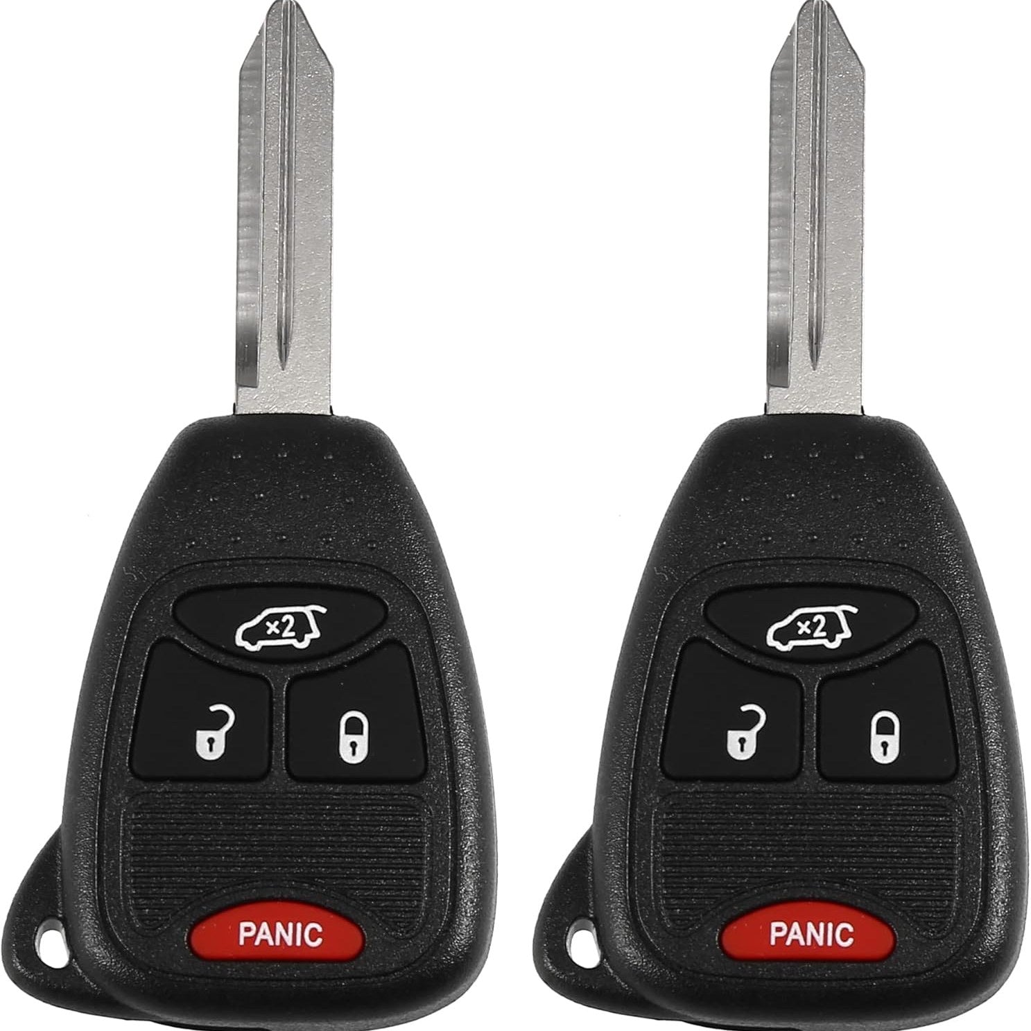X AUTOHAUX 2 Pcs OHT692427AA 315MHz Replacement Keyless Entry RC Car Key Fob for Dodge Avenger 2008-2013 for Jeep Liberty 2008-2012 Chrysler PT Cruiser 2006-2010 4 But Ton with Door Key
