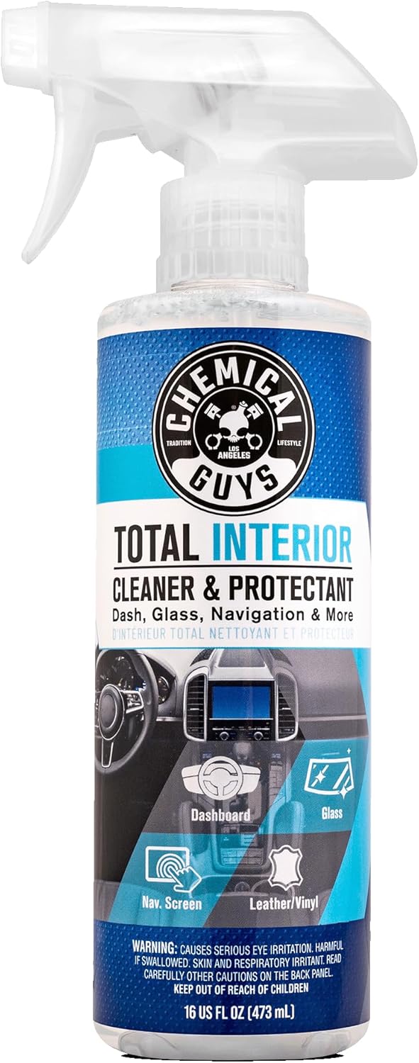 Chemical Guys Total Interior Cleaner & Protectant Interior Cleaner, Cleans & Protects Leather, Vinyl, Plastic, Rubber, Glass with Streak-Free Finish ¡ª Cars, Trucks, SUVs, RVs, 16 oz