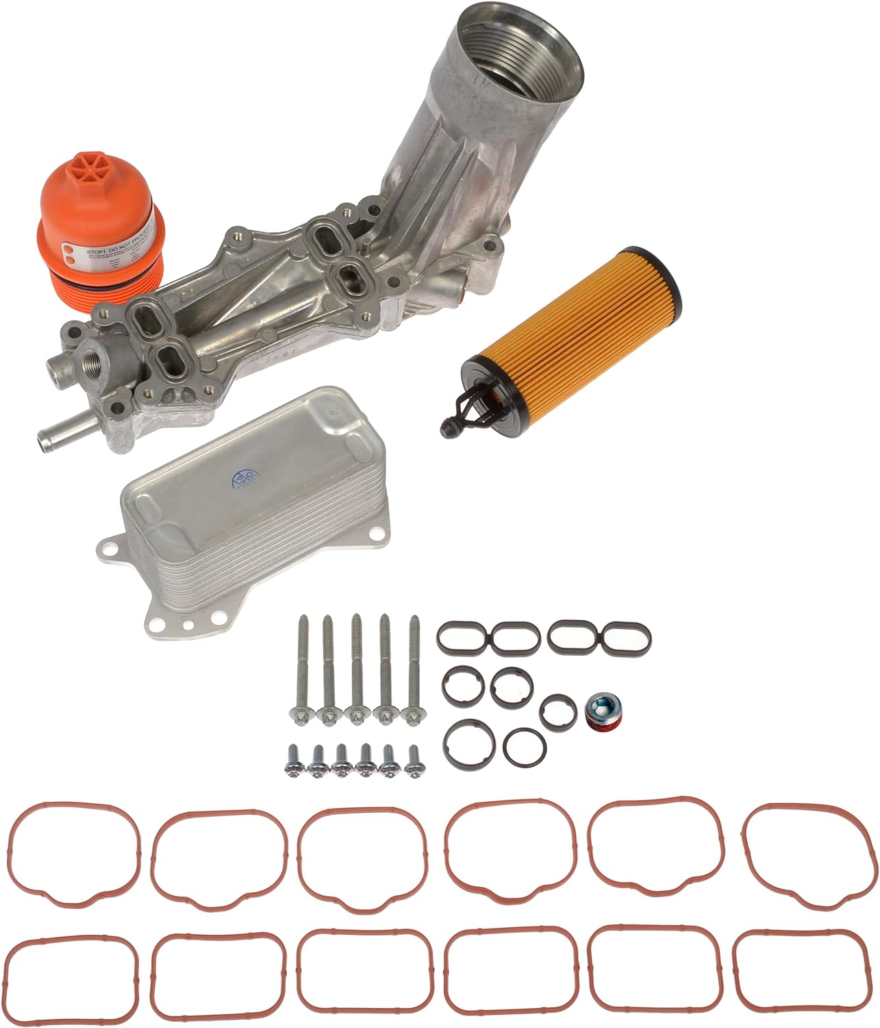 Dorman 926-959 Patented Upgraded Aluminum Engine Oil Filter Housing with Oil Cooler and Filter, Compatible with Some Models (OE FIX)