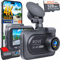 ROVE R2-4K Front & Rear Dual Dash Cam, STARVIS 2 Sensor with Free 128GB Card, 5G WiFi - Up to 20MB/s Fastest Download Speed, Use App, 4K 2160P/FHD Car Dash Cam, 3 Inch IPS, 24H Par. King Mode