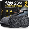 SMINDER 2-Pack 1200 GSM Microfiber Car Drying Towels (91.44cm x 60.96cm), Super Absorbent, Streak-Free, Scratch-Resistant, Water-Spot-Free, Premium Double Twist Fleece & Rimless Design, Quick & Easy DD ry