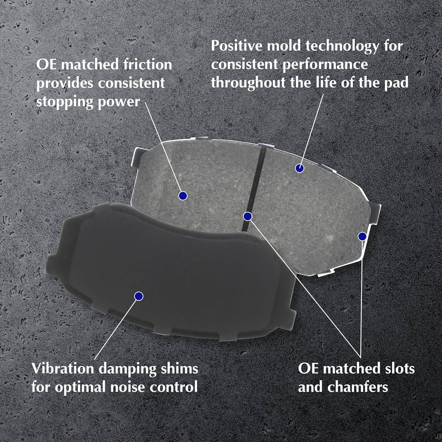 Centric 103.08650 C-Tek Ceramic Automotive Rear Brake Pads for select Acura, Honda, model years